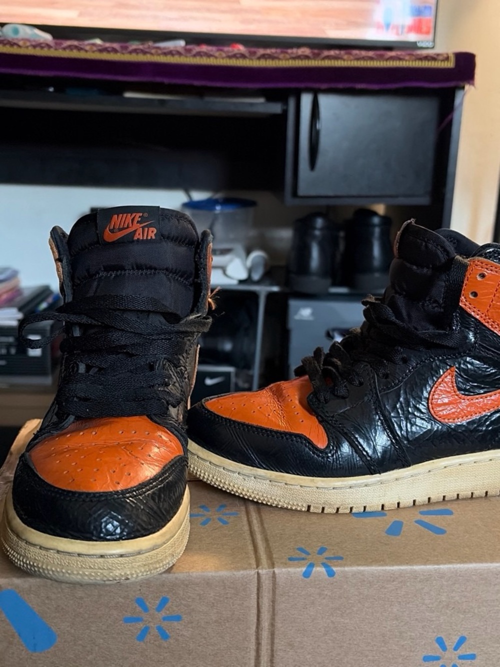 Nike Black & Orange High-Top Sneakers